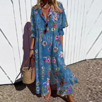 Women's Floral Pocket Maxi Dress – Flowy Summer Dress