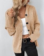 Women's Lace-Up Hooded Cardigan – Casual Long Sleeve Cardigan