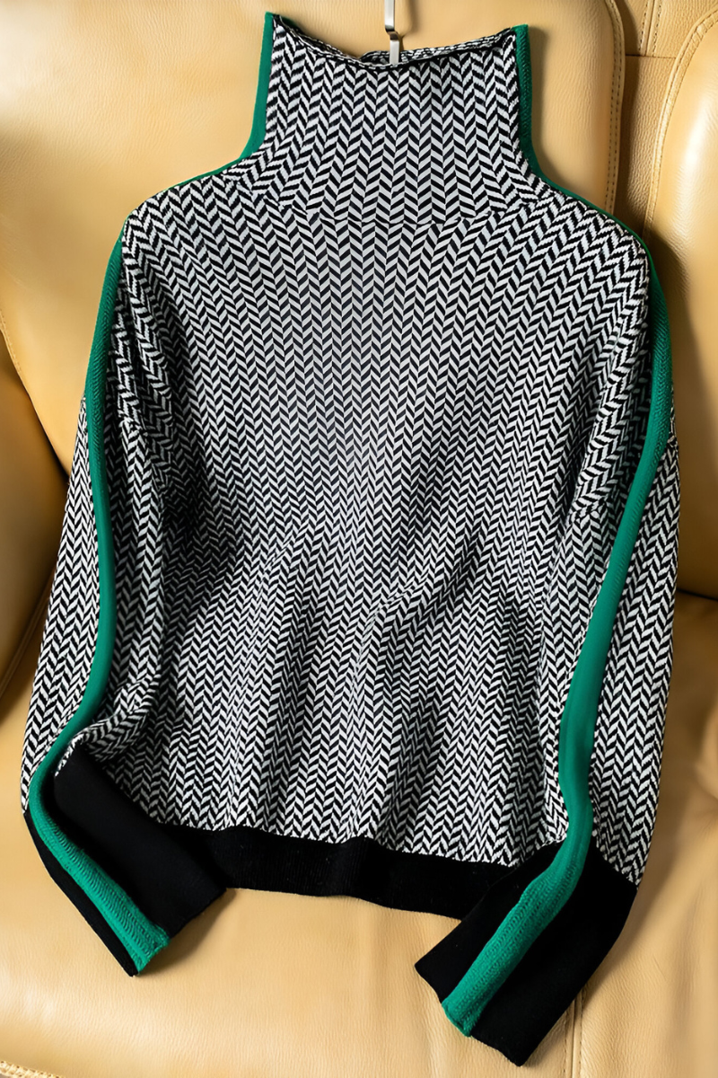 Women's Long Sleeve High Neck Sweater – Relaxed Knit Pullover