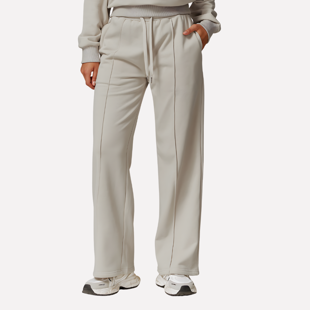 Women's Wide Leg Lounge Pants – Drawstring High Waist Pocket Sweatpants