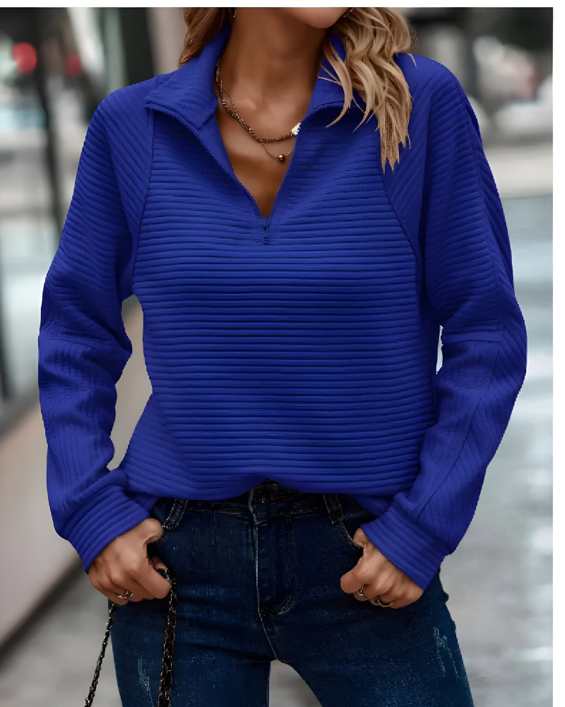 Women's Long Sleeve Casual Sweater – Relaxed Knit Pullover