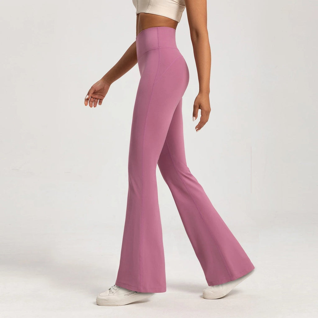 Women's High Rise Flare Leggings – Crossover Waist Yoga Workout Pants
