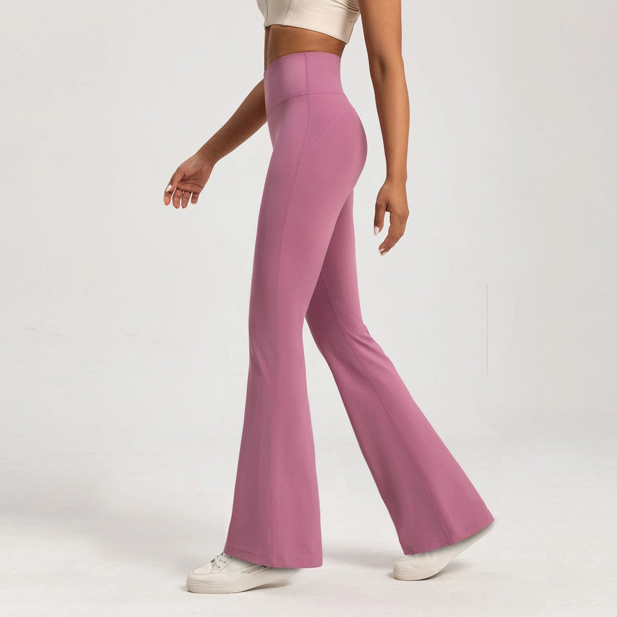 Women's High Rise Flare Leggings – Crossover Waist Yoga Workout Pants