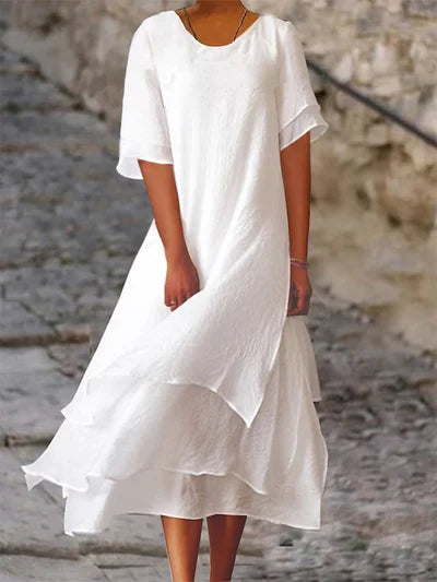Women's Relaxed Summer Day Dress – Flowy Casual Everyday Dress