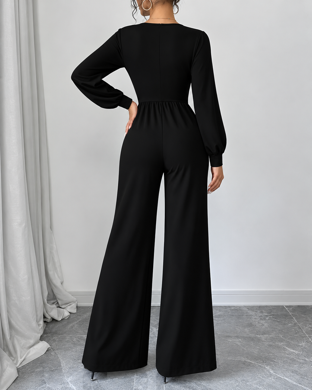 Women's Lace Detail Formal Jumpsuit – Fitted Evening Party Jumpsuit