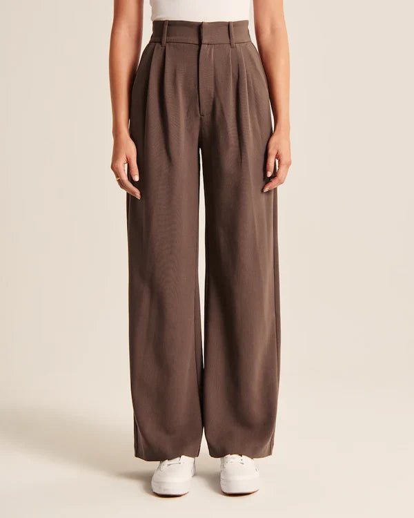 Women's Fitted Flared Pants – High Rise Flare Leg Dress Trousers
