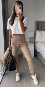 Women's Wrinkle Resistant Dress Pants – Tailored Straight Leg Trousers