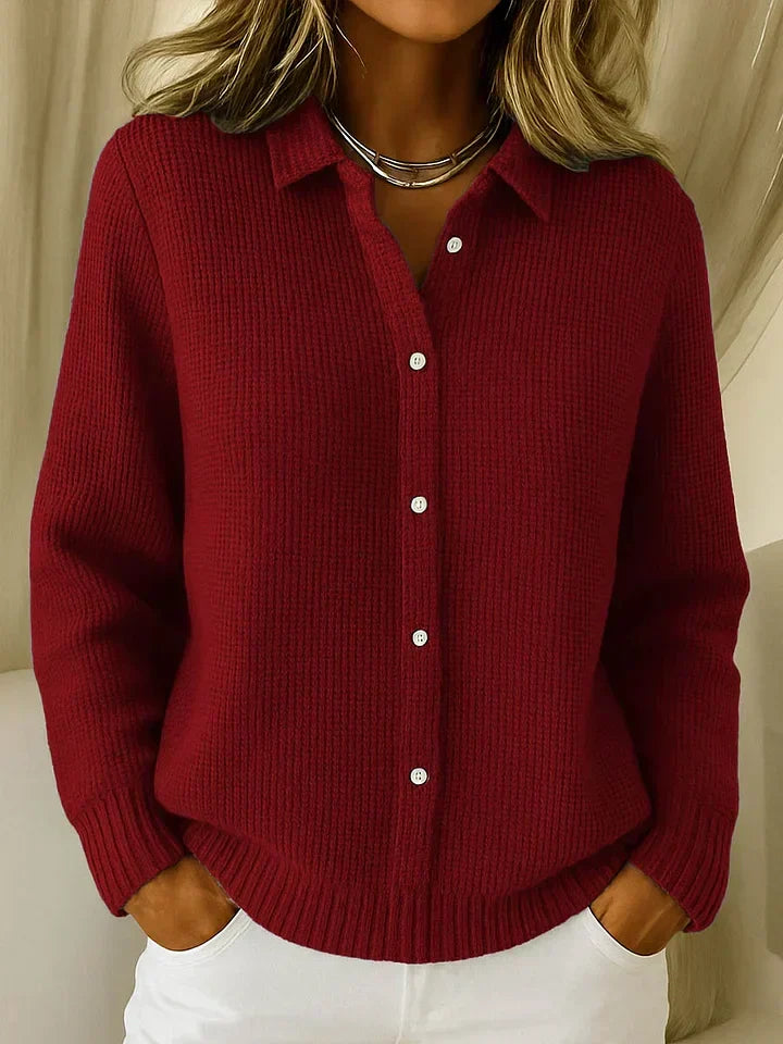 Women's Long Button Cardigan – Relaxed Fit Knit Cardigan