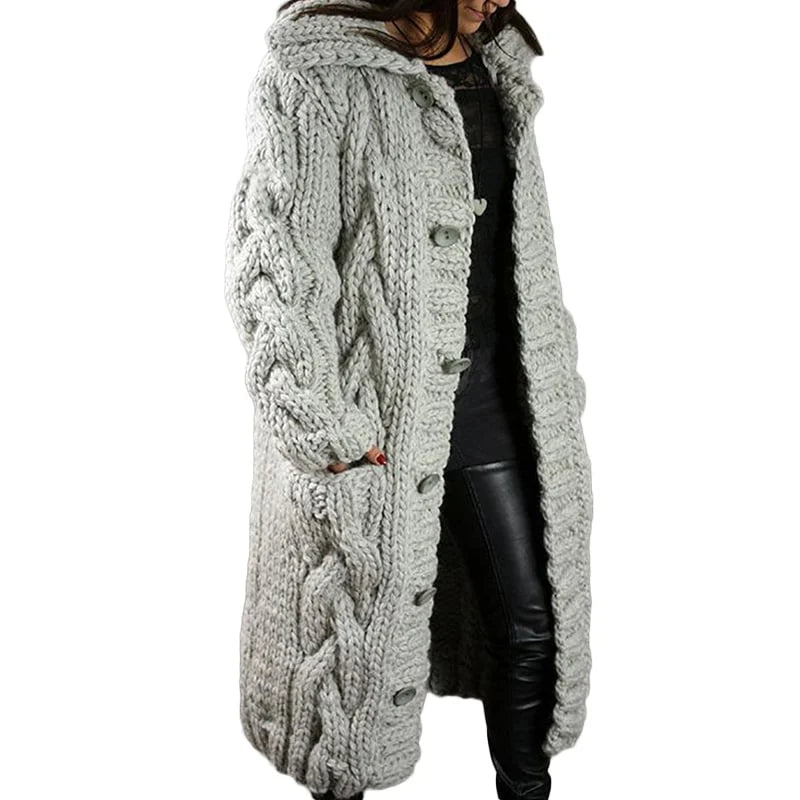 Women's Relaxed Chunky Cardigan – Long Sleeve Winter Cardigan