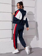 Women's Zip-Up Lounge Set – Hooded Legging Two-Piece Set