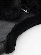 Women's Sleeveless Faux Leather Vest – Fur Lined Winter Gilet