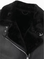 Women's Sleeveless Faux Leather Vest – Fur Lined Winter Gilet