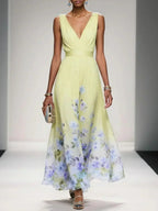 Women's Floral Wedding Guest Maxi Dress – Summer Flowy Occasion Dress