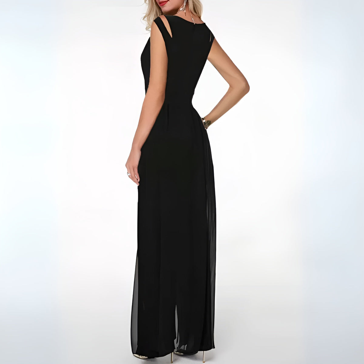 Women's Relaxed Occasion Jumpsuit – Sleeveless Flowy Wide Leg Jumpsuit