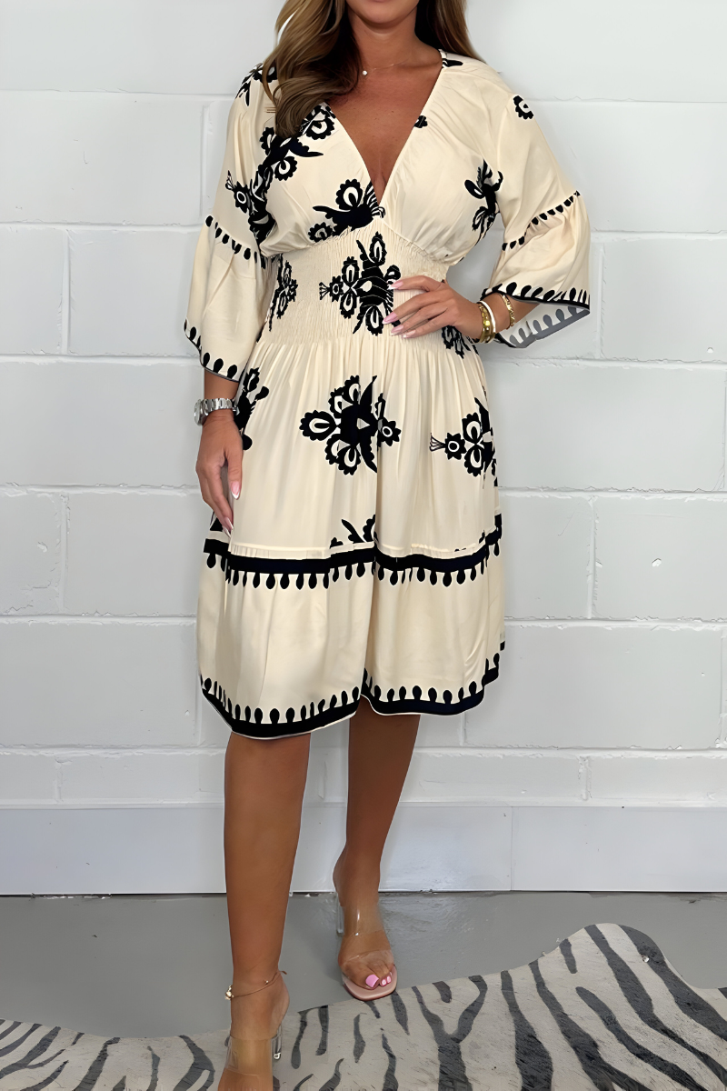 Women's Flowy Boho Occasion Dress – Relaxed Day-to-Evening Dress