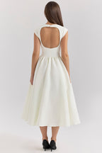 Women's Tailored Wedding Guest Dress – Defined Waist Flowy Occasion Dress