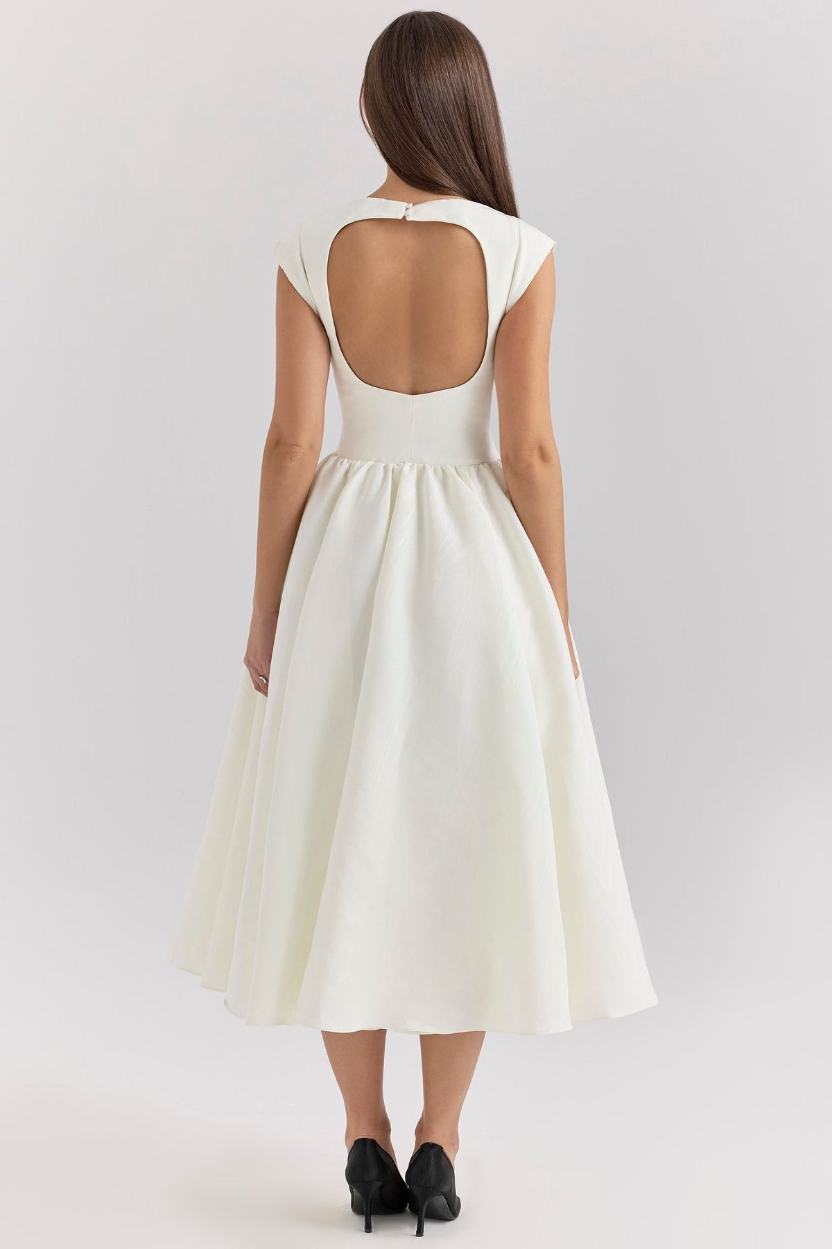Women's Tailored Wedding Guest Dress – Defined Waist Flowy Occasion Dress
