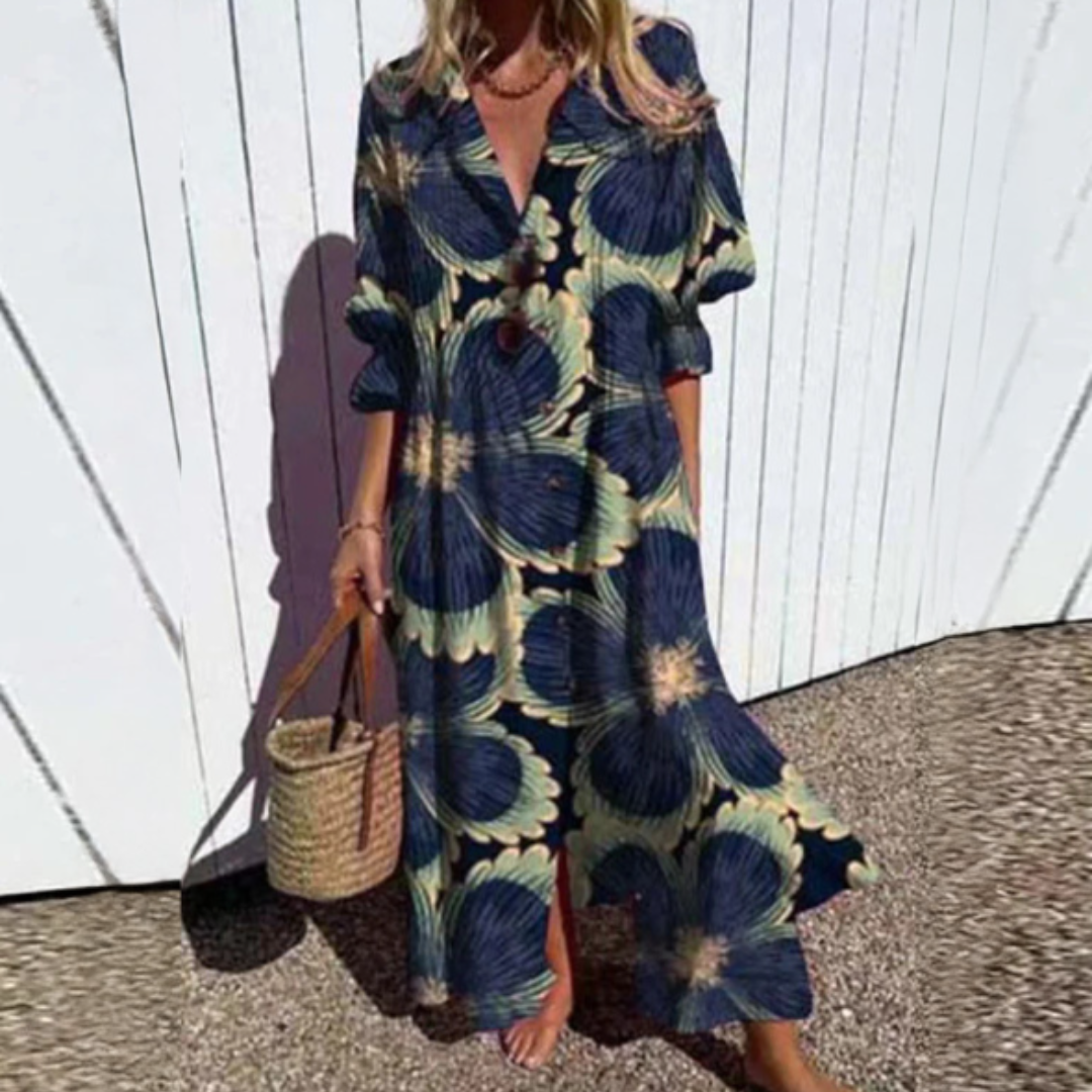 Women's Floral Pocket Maxi Dress – Flowy Summer Dress