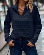 Women's Long Sleeve Casual Sweater – Relaxed Knit Pullover