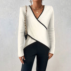 Women's V-Neck Pullover Sweater – Fine Knit Everyday Sweater