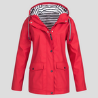 Women's Hooded Rain Jacket – Wind Resistant Zip-Up Outdoor Jacket