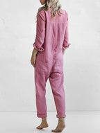 Women's Full Length Jumpsuit – Relaxed Long Sleeve Occasion Jumpsuit