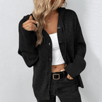 Women's Button Front Winter Cardigan – Thick Knit Long Sleeve Cardigan