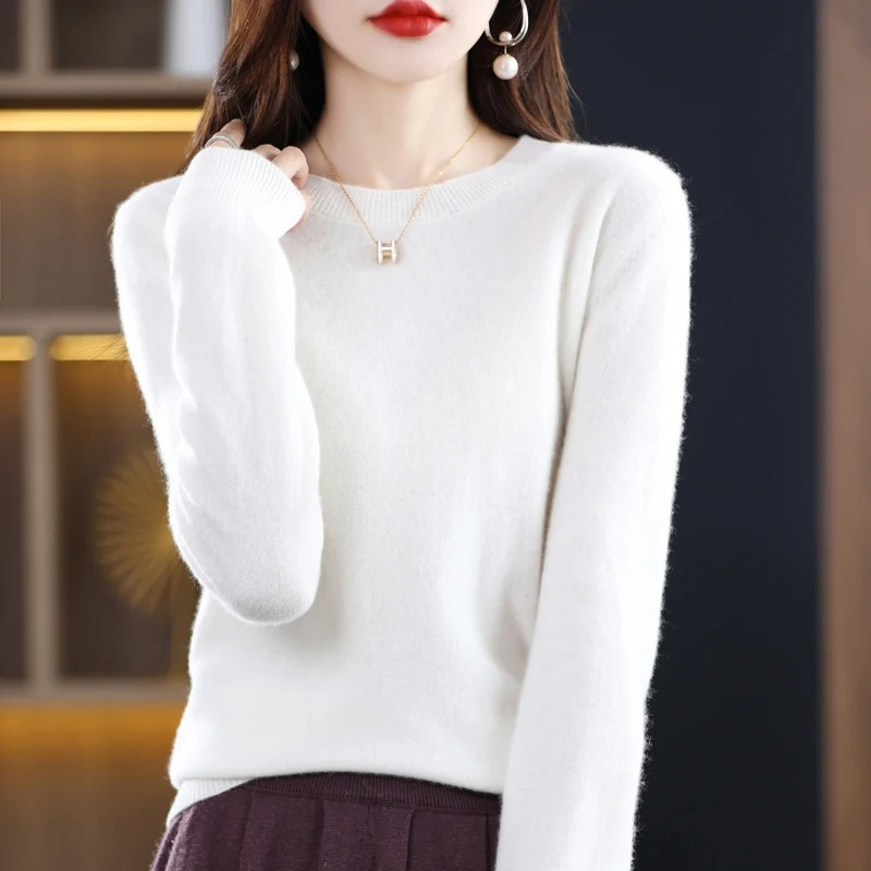Women's Everyday Crew Neck Sweater – Soft Long Sleeve Knit Pullover