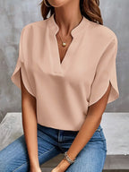 Women's Collared Relaxed Fit Blouse – Lightweight Button Front Blouse