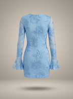 Women's Floral Puff Sleeve Mini Dress – Flared Garden Party Dress