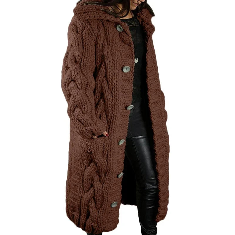 Women's Relaxed Chunky Cardigan – Long Sleeve Winter Cardigan