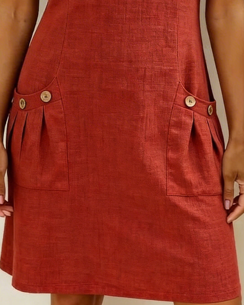 Women's A-Line Zip Front Dress – Flared Day Dress