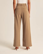 Women's Pleated Wide Leg Pants – High Waist Flowy Dress Trousers