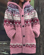 Women's Hooded Pocket Cardigan – Button Front Long Sleeve Knit Cardigan