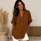 Women's Flowy V-Neck Blouse – Relaxed Day-to-Night Blouse