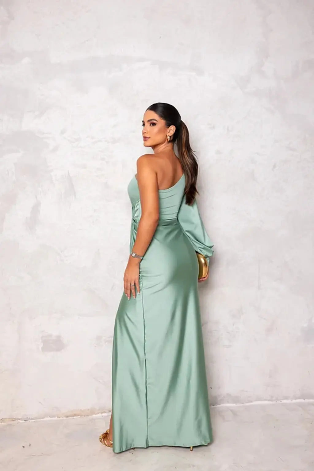 Women's Pleated Wedding Guest Dress – Flowy Formal Maxi Dress