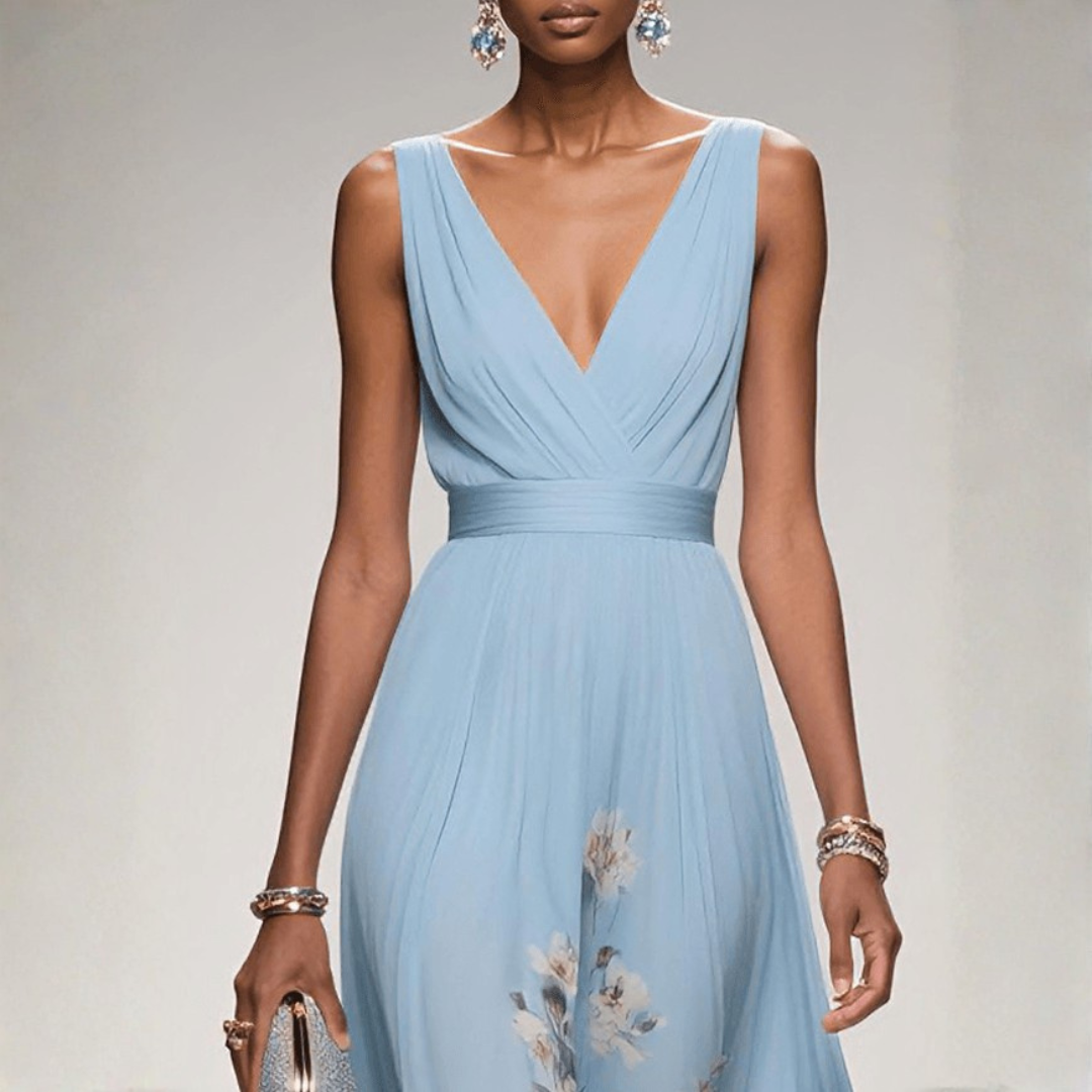 Women's Floral Wedding Guest Maxi Dress – Flowy Summer Occasion Dress
