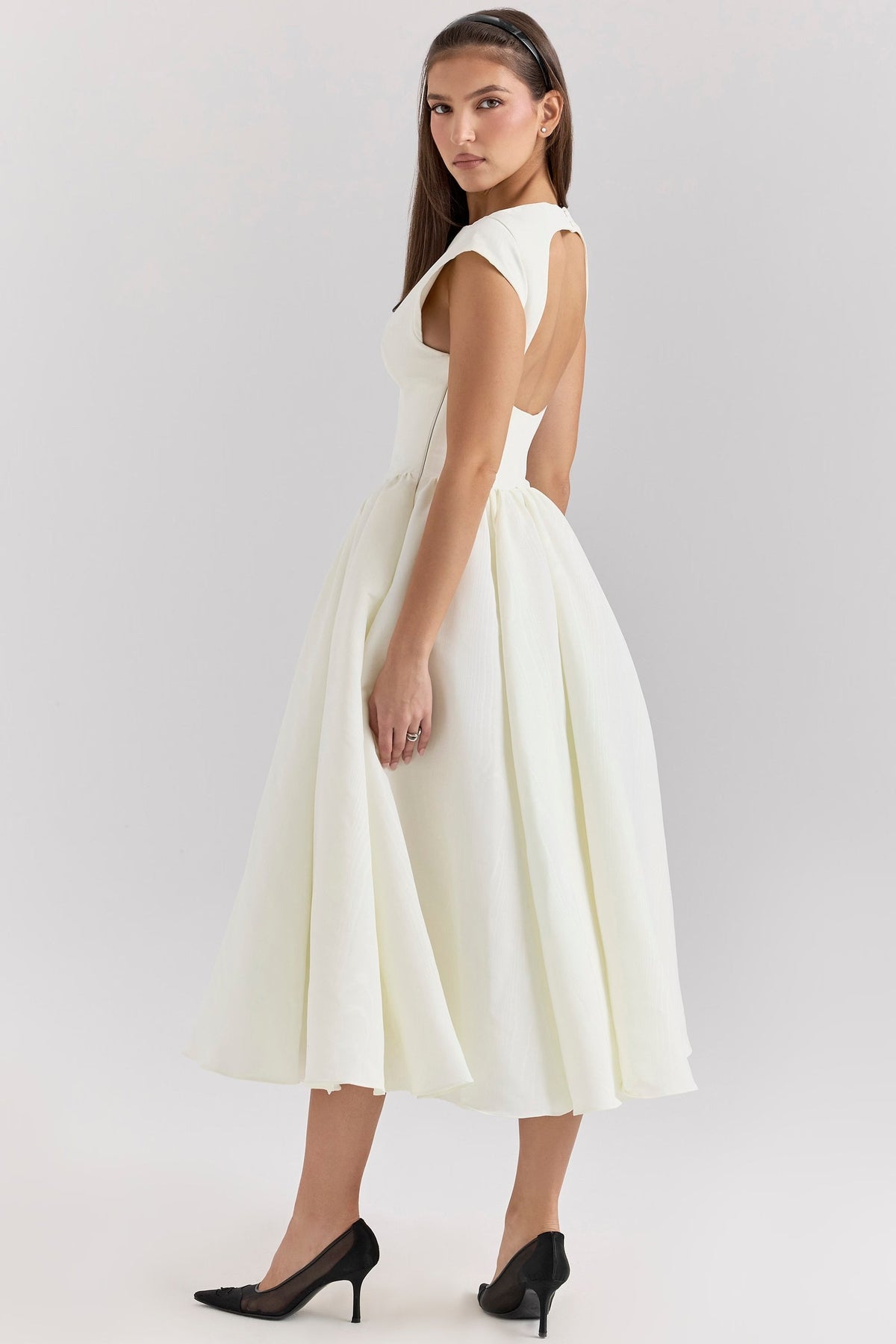 Women's Tailored Wedding Guest Dress – Defined Waist Flowy Occasion Dress