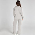 Women's Relaxed Lounge Set – Oversized Wide Leg Two-Piece Outfit