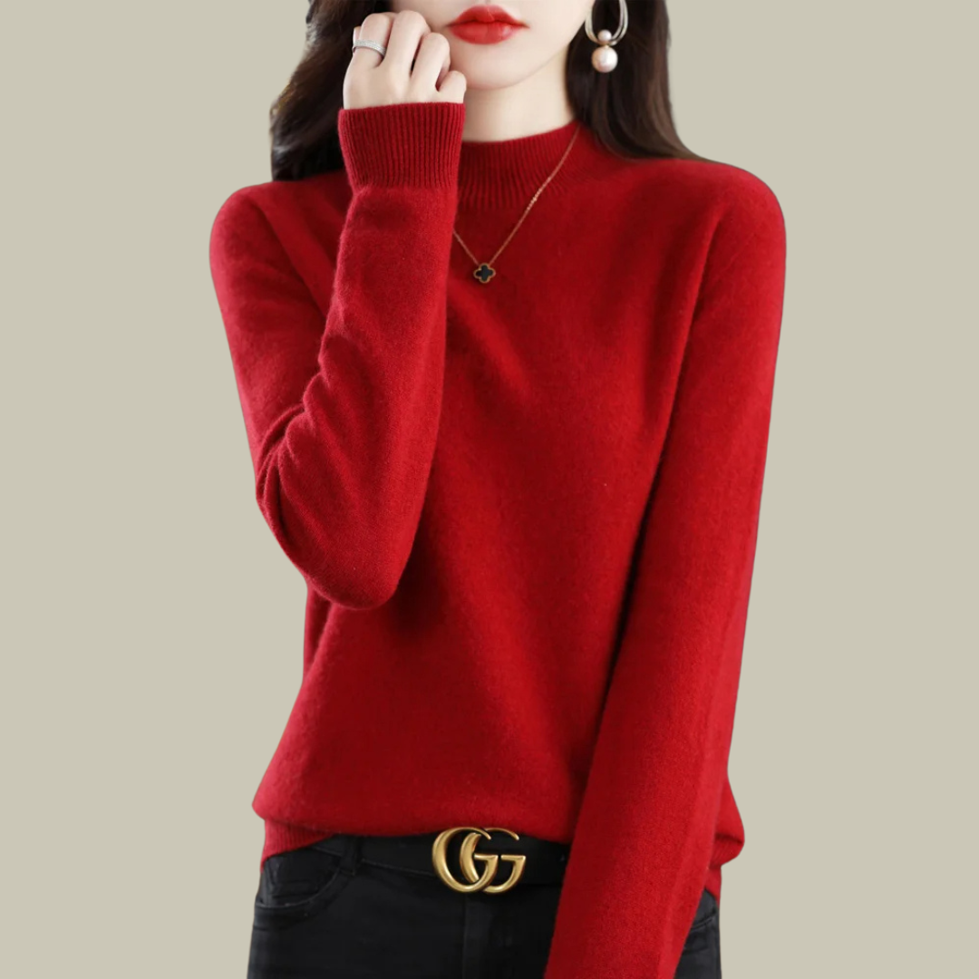 Women's Fitted Turtleneck Sweater – Classic Roll Neck Winter Sweater