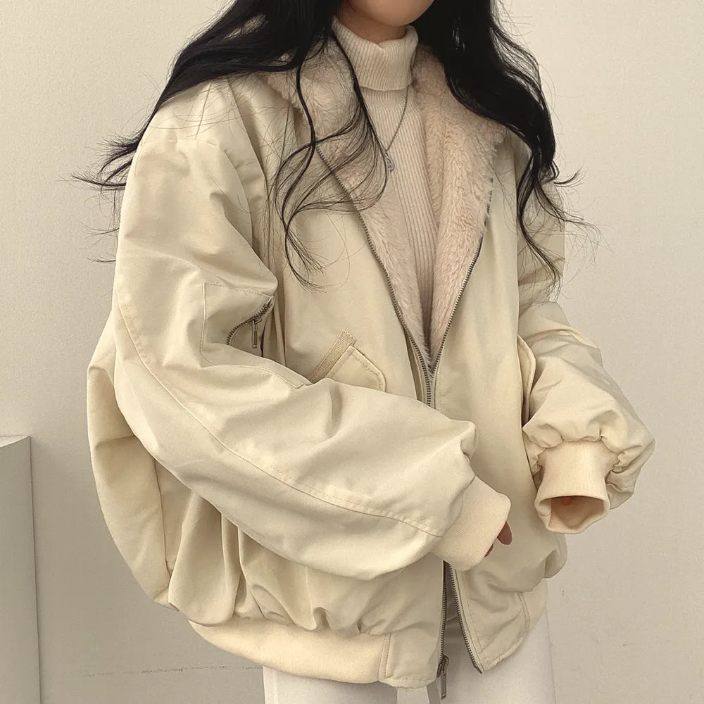 Women's Reversible Winter Jacket – Oversized Hooded Jacket