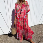 Women's Floral Pocket Maxi Dress – Flowy Summer Dress