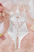 Women's Floral Sheer Lace Bodysuit – Fitted Lingerie Bodysuit