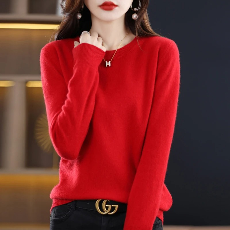 Women's Everyday Crew Neck Sweater – Soft Long Sleeve Knit Pullover