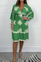 Women's Flowy Boho Occasion Dress – Relaxed Day-to-Evening Dress