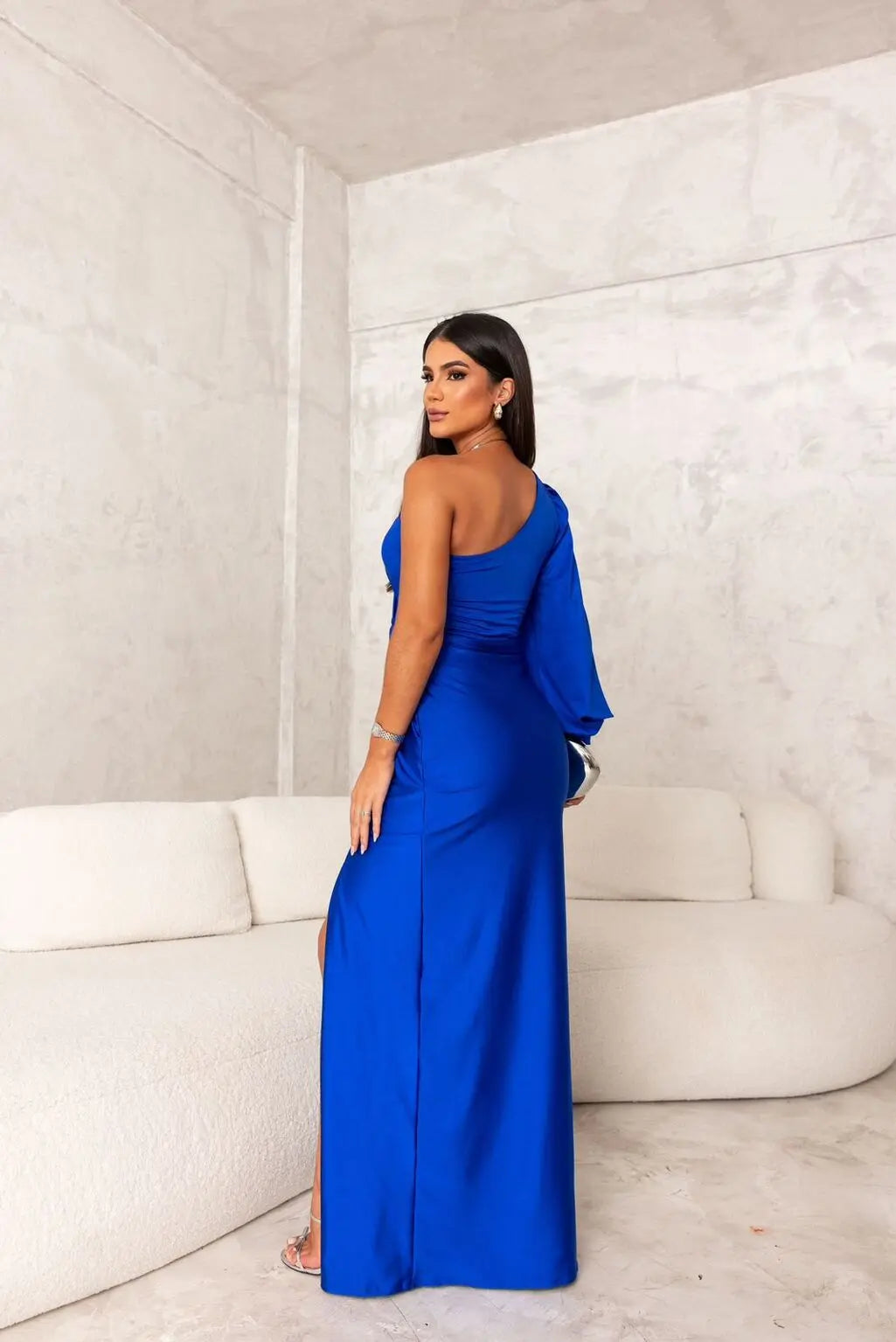Women's Pleated Wedding Guest Dress – Flowy Formal Maxi Dress