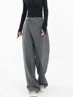 Women's Elastic Waist Crisscross Trousers – Relaxed Wide Leg Pants