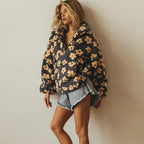 Women's Floral Jacquard Sweater – Relaxed Knit Pullover