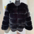Women's Cropped Faux Fur Jacket – Plush Statement Winter Jacket