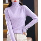 Women's Turtleneck Winter Sweater – Classic Roll Neck Knit Sweater